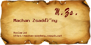 Machan Zsadány névjegykártya